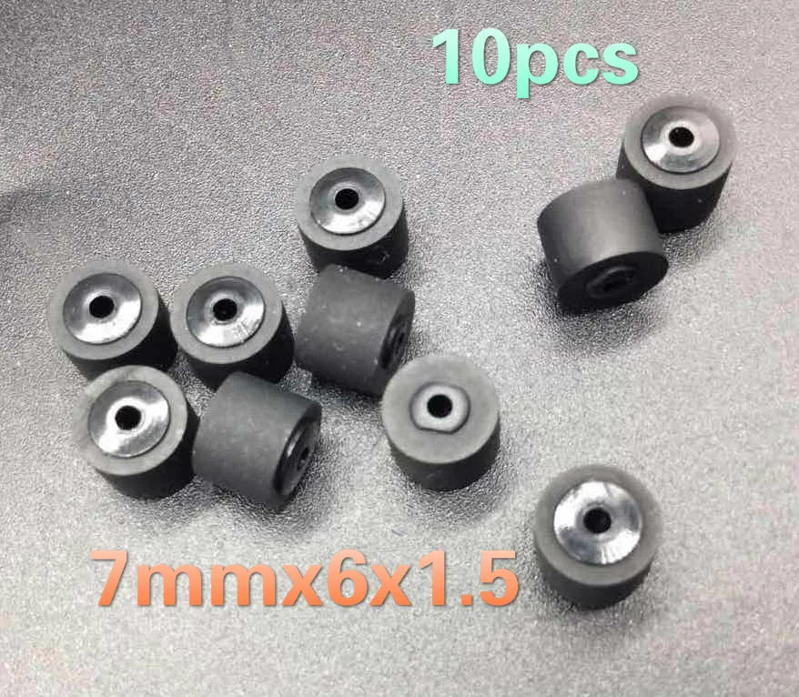 10 шт. 7mmx6x1.5 прижимной ролик колесо ременной шкив резиновые звукозаписывающее