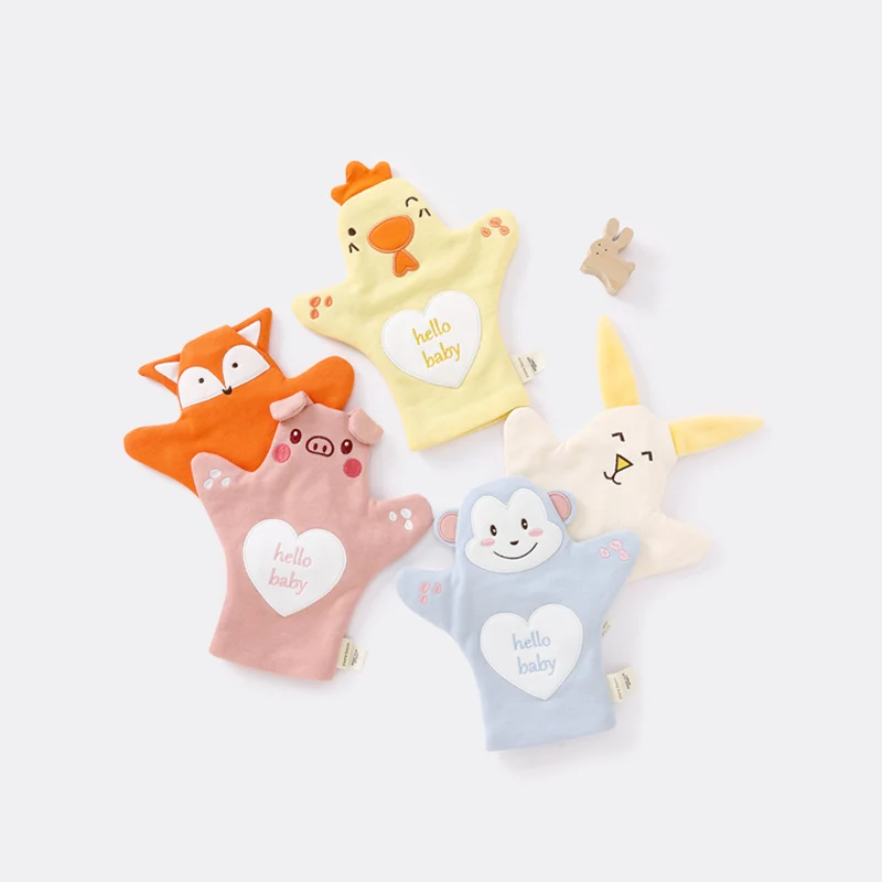 

Pureborn Newborn Unisex Baby Cartoon Animal Bath Towel Toys Cotton Soothing Towel Soft Security Blanket for Baby Care