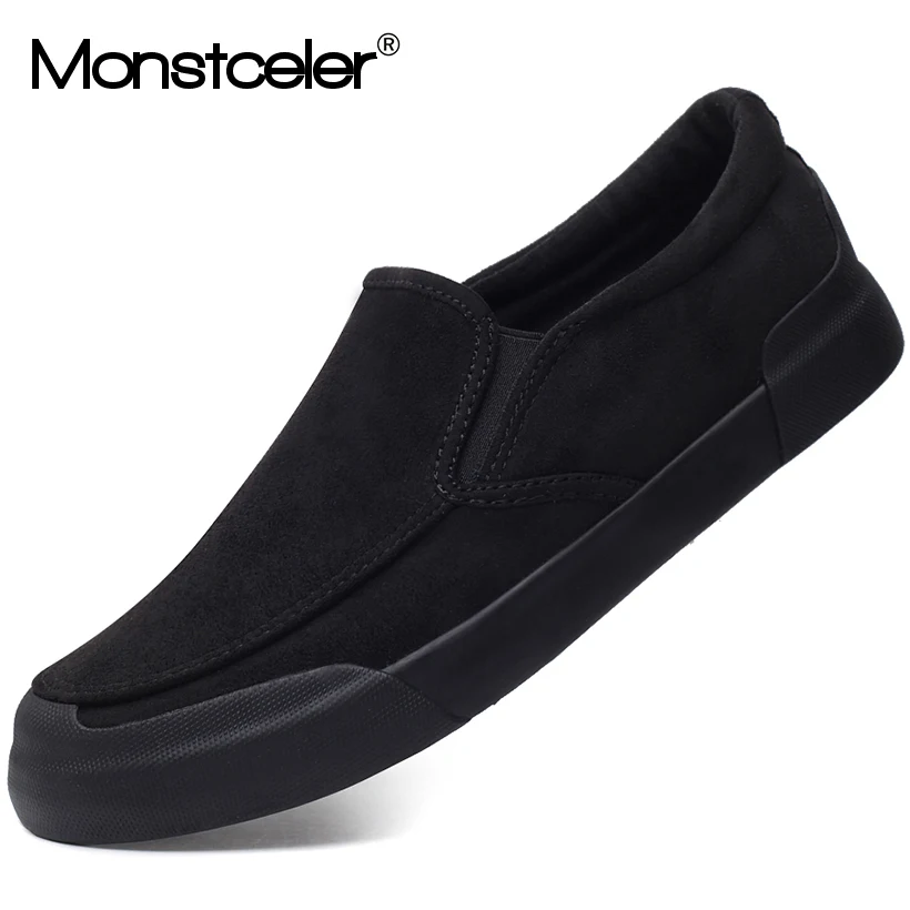 Monstceler/Новинка; модная мужская Вулканизированная обувь; фланелевые Лоферы без застежки; дизайнерская Повседневная обувь; M7983