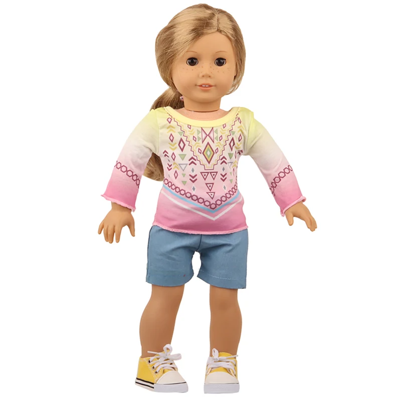 American Doll Clothes Set 18 Inch Disruptive Pattern Series Cactus Symble Weave Knit for 43 cm New Reborn Baby Dolls 1/3 Bjd Toy doll accessories,doll clothes,doll clothes accessories,barbie doll clothes