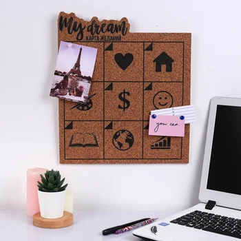 

Wall organizer cork "Map of desires"