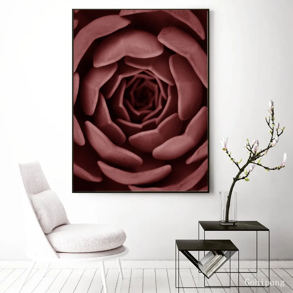 Red-Palm-Leaves-Flower-Succulent-Cuadros-Decoracion-Peony-Wall-Art-Canvas-Painting-Nordic-Poster-Wall-Decor (4)