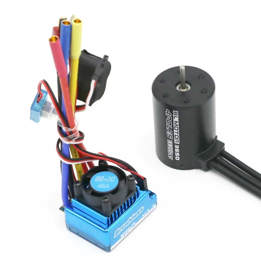 

3650 3900KV Brushless Motor & Waterproof 45A/60A/80A/120A Brushless ESC & Program Car Combo for RC Car RC Boat Part