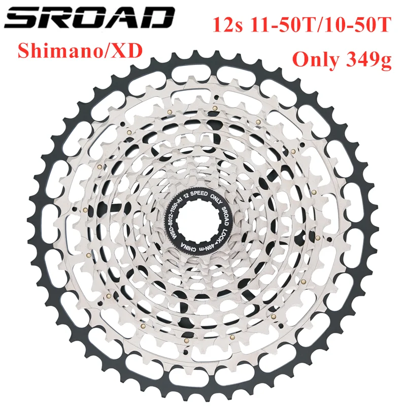 SROAD 12s 11-50T 10-50T 12 скоростей MTB велосипед кассета сталь CNC Сделано 12s велосипед Freeewheel подходит SRAM XD супер светильник CNC сделано 349 г