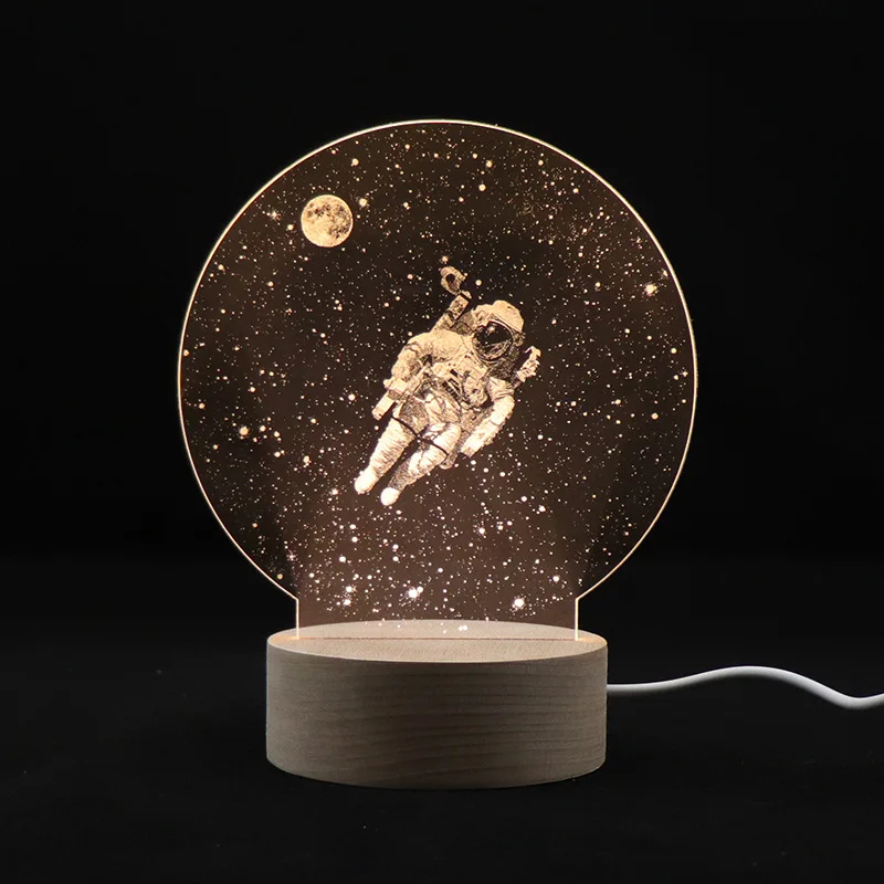 nuevo Прямая поставка астронавт звездное небо 3D ночник прикроватная лампа