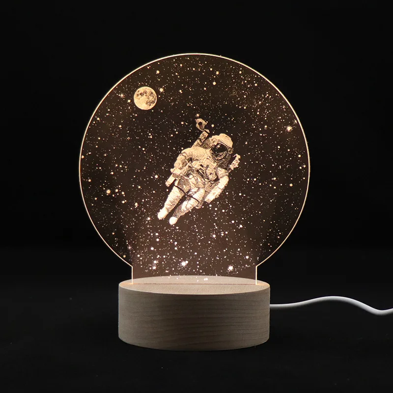2019 nuevo Dropship astronaut starry sky 3D night light bedside lamp | Освещение