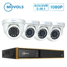 MOVOLS 1080P 8CH DVR система видеонаблюдения 4 шт. 2MP домашняя наружная камера ночного видения, водонепроницаемая камера видеонаблюдения