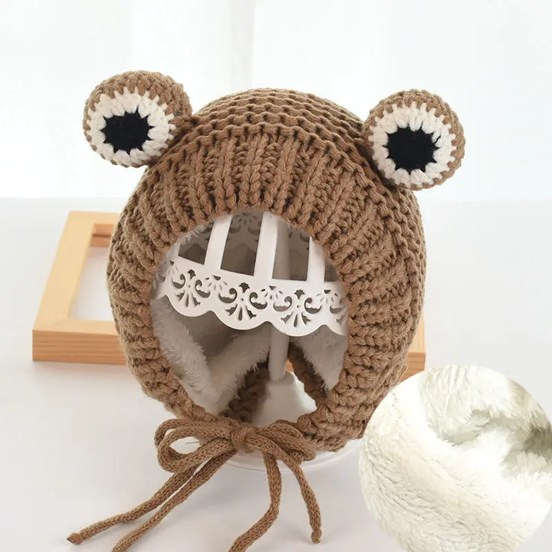 Knitted Hat Knitted Cap Knitted Beanie Skullies Beanies Winter Hat Solid Color Cartoon Frog Knitted Hat Winter Warm Hat Skullies Cap Beanie For Kid Boy And Girl 75