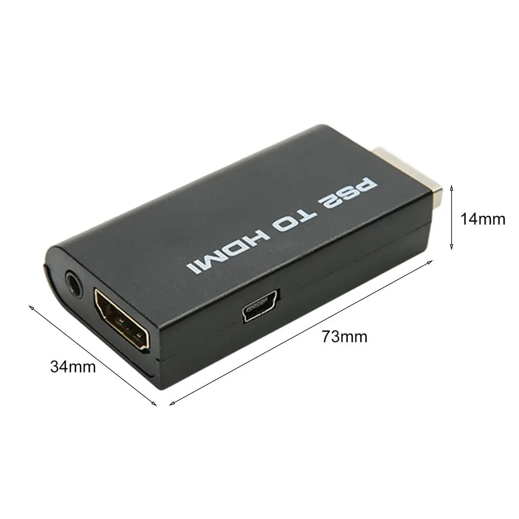 Mini for PS2 to HDMI Audio Video Converter Adapter 3.5mm Video AV Adapter Converter For HDTV Support 480i 576i 480P