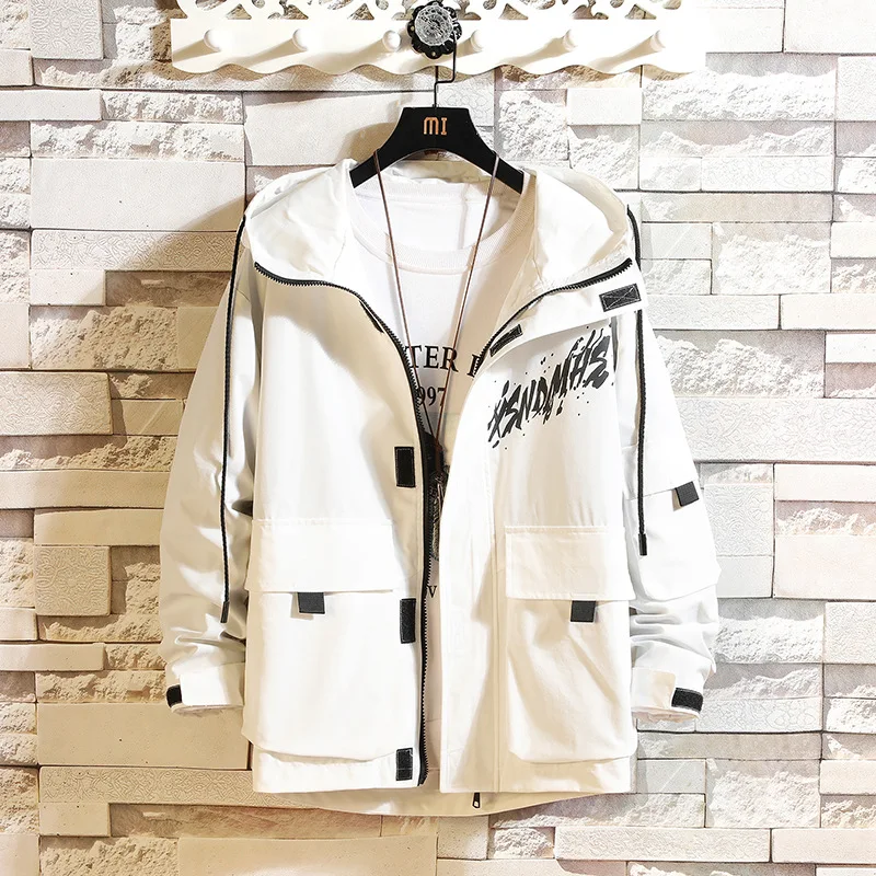 

2019 Autumn Clothing New Style Men Casual Jacket Japanese-style Popular Brand Loose And Plus-sized Joint Contrast Color Hooded J