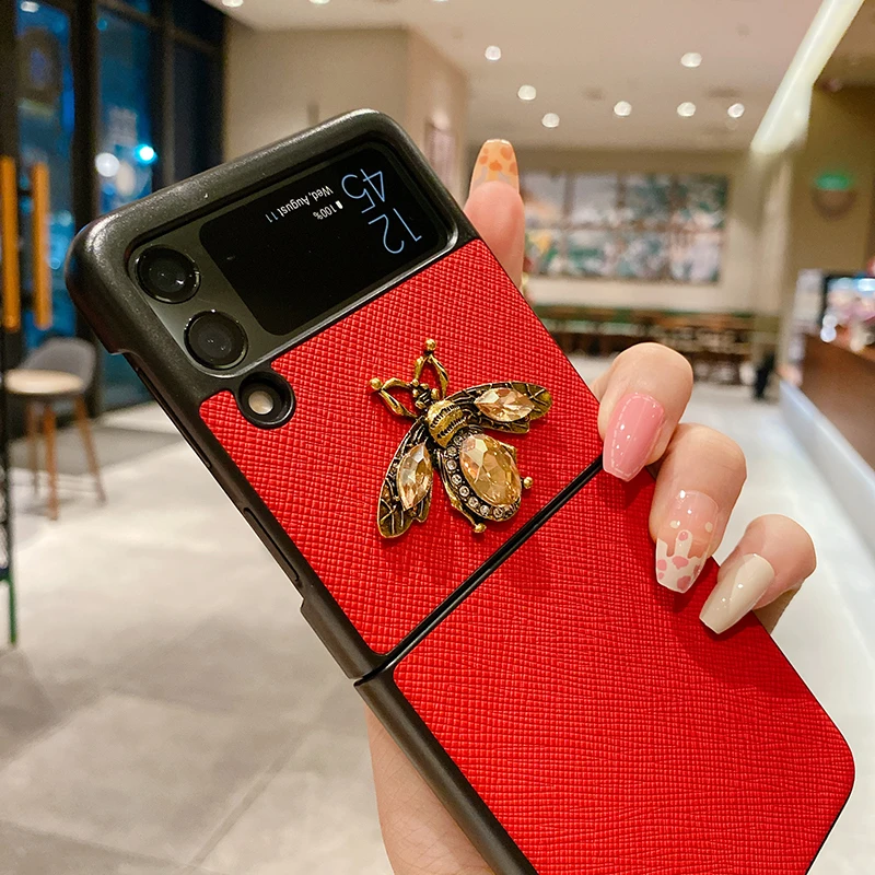 Роскошный чехол для телефона Z Flip3 с драгоценными камнями в стиле ретро 3D рисунком