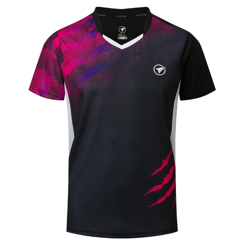 Новые рубашки для бадминтона для мужчин/женщин, спортивные рубашки для тенниса, футболки для настольного тенниса, быстросохнущие спортивные футболки для тренировок A121 - Цвет: Man 1 shirt