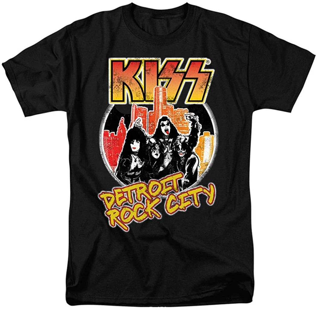 KISS Detroit Rock City Music Glam металлическая футболка для мужчин и женщин Мужская