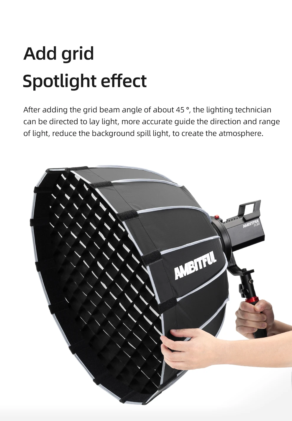 60cm 70cm 90cm 120cm Deep Parabolic Softbox Honeycomb Grid for Godox QR-P70/QR-P