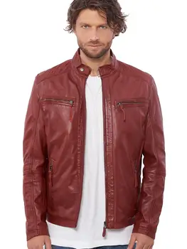 

VAINAS European Brand Mens Genuine Leather jacket for men Winter Real sheep leather jacket Motorcycle jackets Biker jackets Alfa