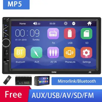 

2 din Car Radio 7" HD Touch Screen Mirrorlink Auto Radio Bluetooth Car Stereo Multimedia MP5 Player Rear View USB TF FM Camera