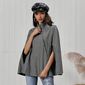 

Womens Winter Zipper Cloak Jackets Fashion Sleeve Coat Elegant Jacket Overcoat Outwear Ladies Basic Jacket Street Coat #829