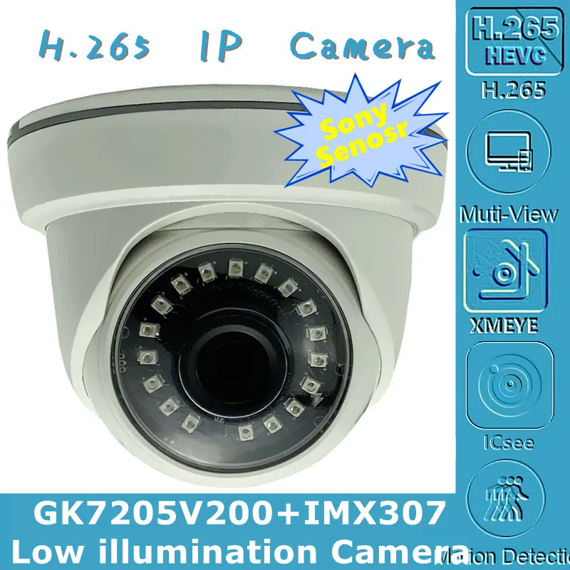 Потолочная купольная IP-камера Sony IMX307 + GK7205V200 с низким освещением H.265 ночное