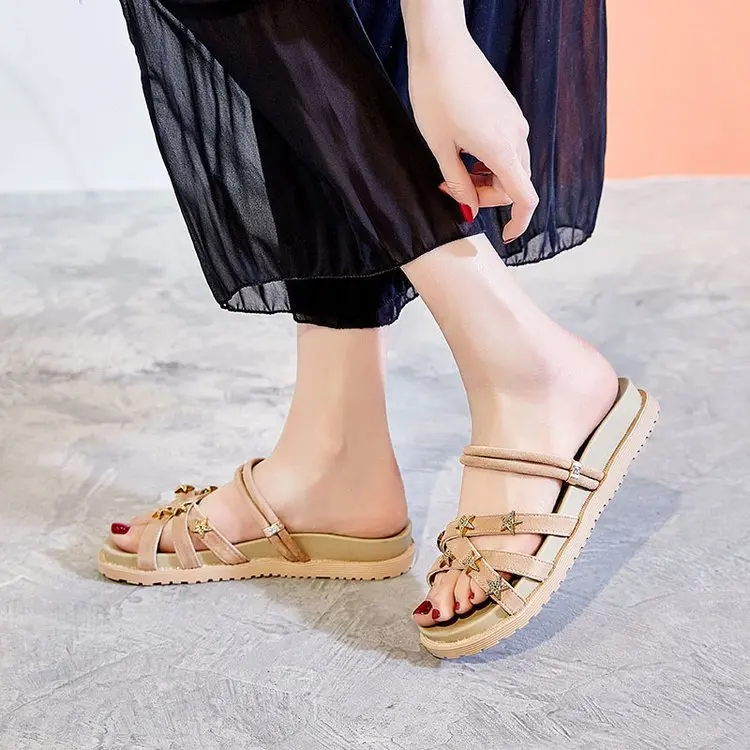 

902 Fashion New Style Spring And Summer WOMEN'S Shoes Flat Sandals Sandals Sandals Slipper Anti-slip