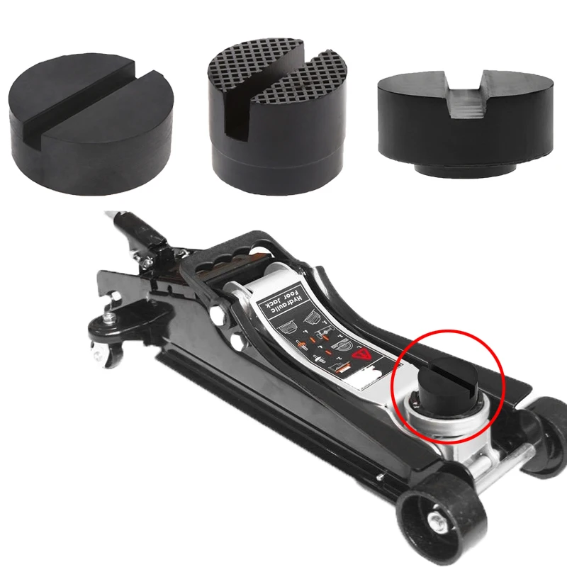 

3Types Car Lift Jack Stand Rubber Pads Black Rubber Slotted Floor Jack Pad Frame Rail Adapter Car Jack Pad for Scissor Jack