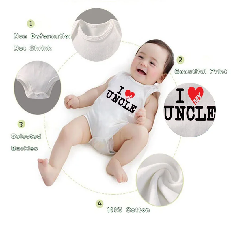 Culbutomind персонализированные детские боди I love my Uncle с короткими рукавами для