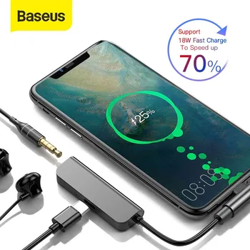 

Baseus PD 18W Type C Adapter to 3.5mm Aux Jack Converter for Samsung S9 USB Type C 2 in 1 Charge Earphone Mobile Phone Adapter