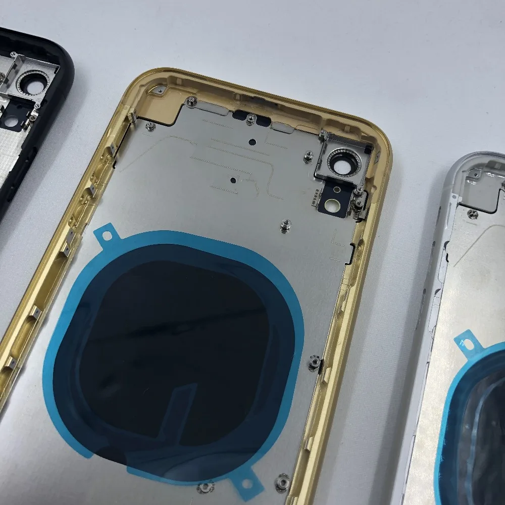 Для iPhone XR задняя крышка задний корпус сменный части 6 цветов Задняя стеклянная средняя рамка Шасси крышка батареи Дверь для ремонта XR