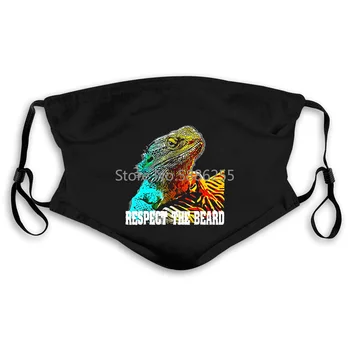 

Respect The Beard Bearded Dragon Round Collar Men's Women's Mouth Mask Filter