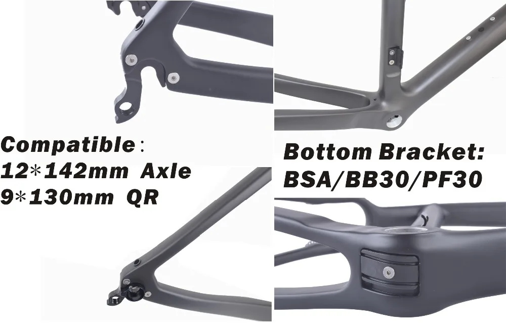 Carbonfan через ось 700x42C карбоновая велосипедная Рама V-brake Di2& механическая велосипедная Рама/вилка