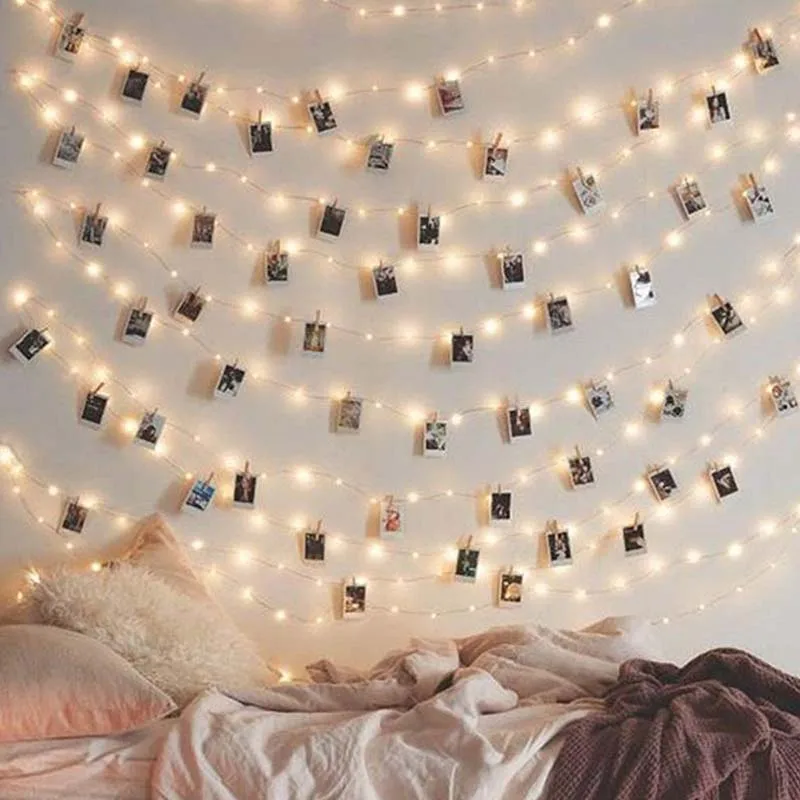 

2M/5M/10M USB LED Light String for Photo Clip Decor Fairy String Lights Battery Copper Wire Lamp DIY Christmas Party Decors
