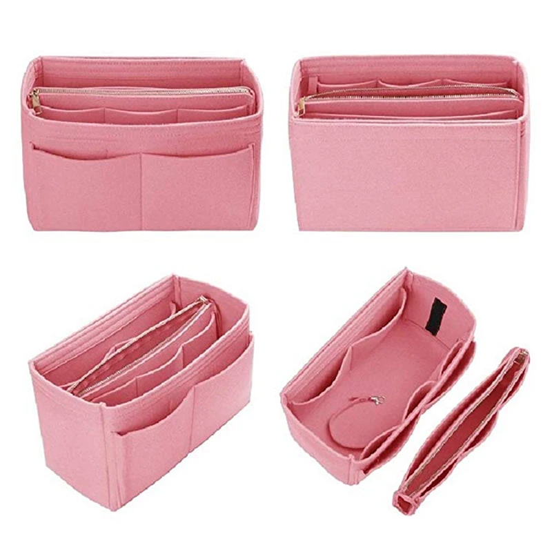 Home Storage Bag Purse Organizer Felt Insert Bag Makeup Organizer Inner Purse Portable Cosmetic Bags Storage Tote M
