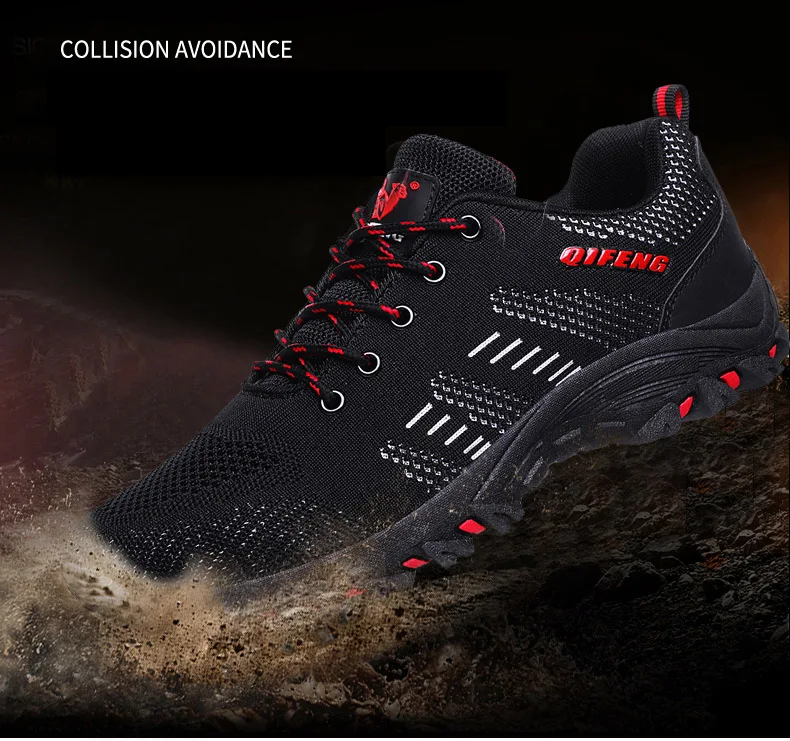GNOME Outdoor Safety Work Shoes Men Protective Non-slip Men Boots Collision Avoidance Ankle Boots Men Big Size 39-47 Sneakers