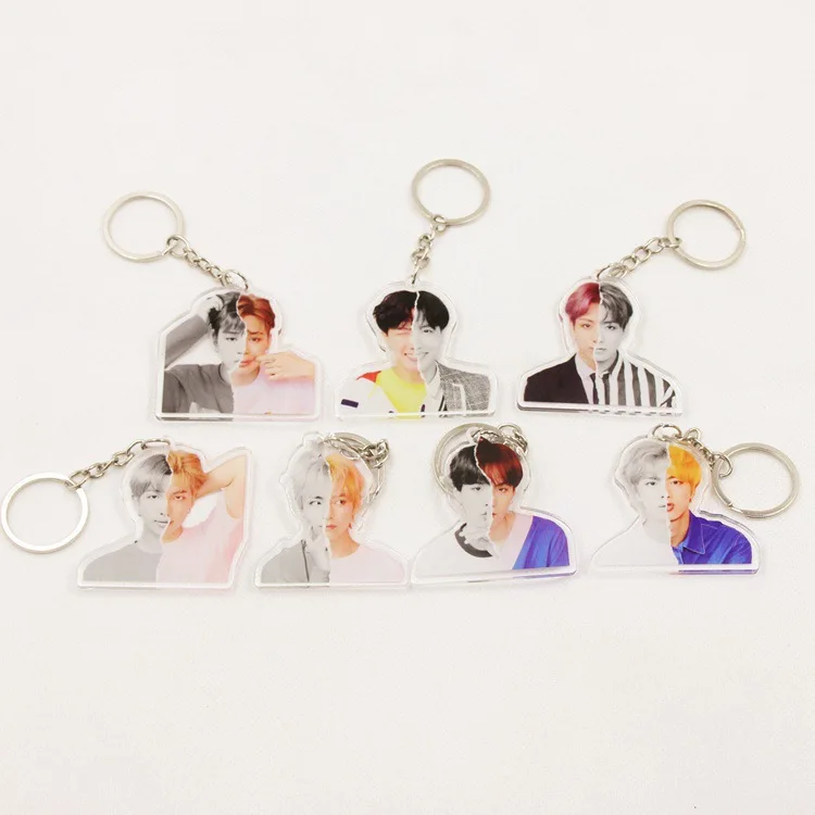 

BTS Bulletproof Boys Fake LOVE Three Series Follow-up Related Products Cartoon Acrylic Keychain [Double-Sided] 31