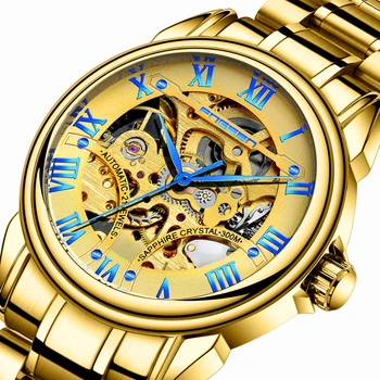 

Gold color fashion men Mechanical Watches 0917-05