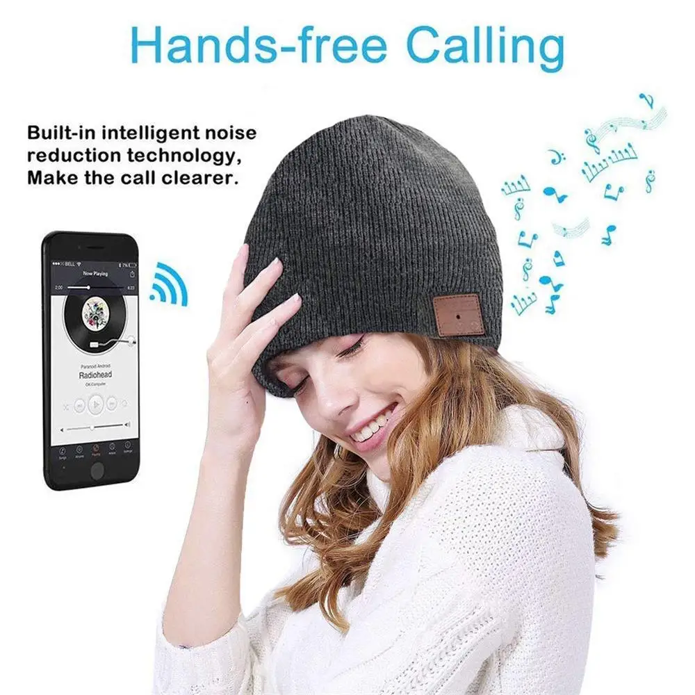 Беспроводные Bluetooth наушники стерео Смарт Музыка шляпа для смартфонов+ сенсорный экран перчатки Подарочная посылка, лучшие рождественские подарки
