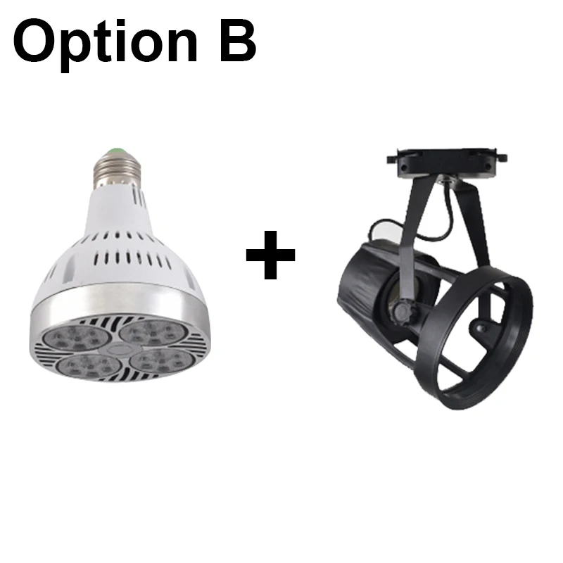 White Shell Option B 110V 220V 30W 40W 45W светодиодный фонарь для дорожки E27 замена головки лампы Черный Белый алюминиевый потолочный рельсовый прожектор охлаждающий вентилятор - Испускаемый цвет: White Shell Option B