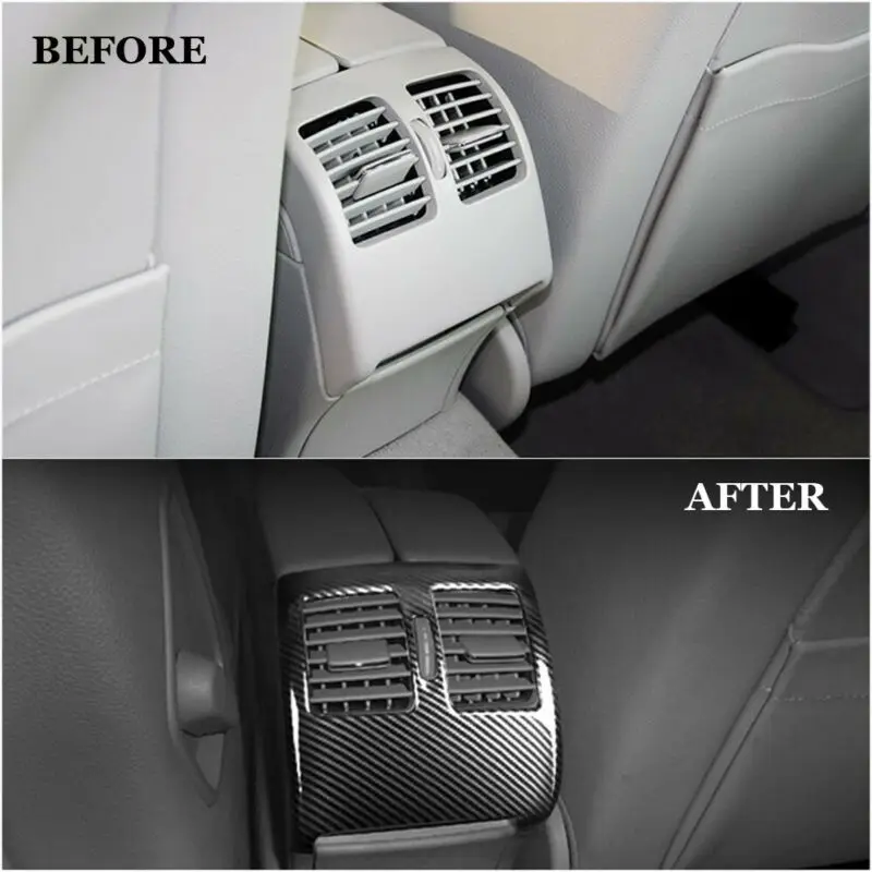 Карбоновое волокно стиль вентиляционное отверстие рамка Крышка отделка декор для Benz C Class W204 2008-13