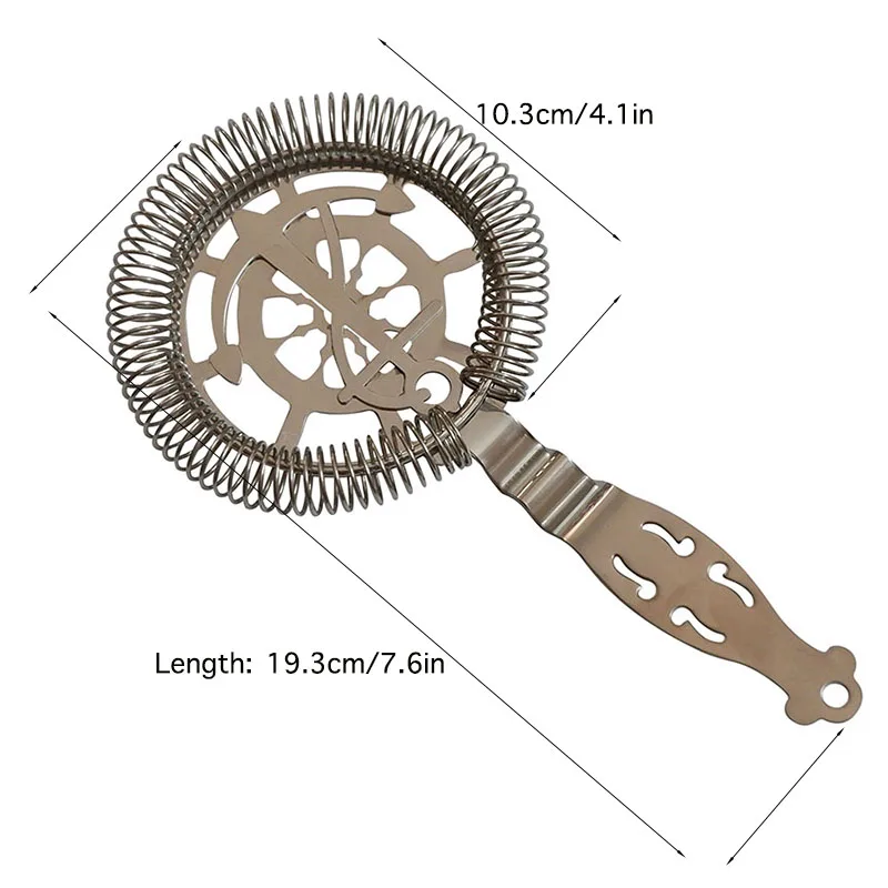 Premium Stainless Steel Hawthorn Cocktail Strainer - Professional Bar Tool