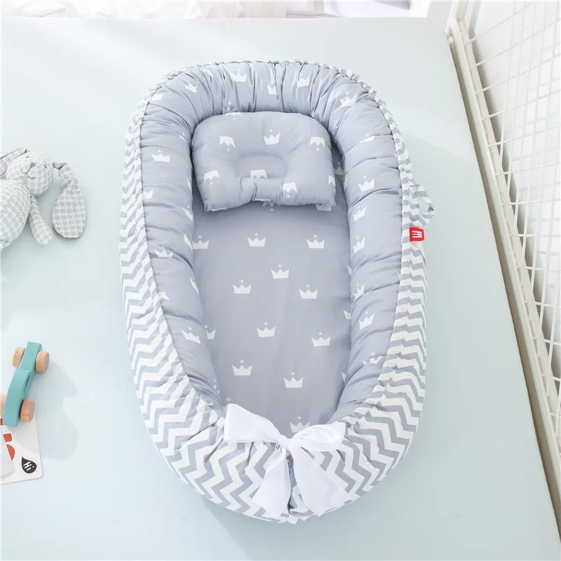 Детское гнездо для сна, переносная Съемная детская кроватка, защитная подушка для новорожденных, хлопковая детская кроватка, колыбель, детская кроватка, люлька, бампер - Цвет: 13