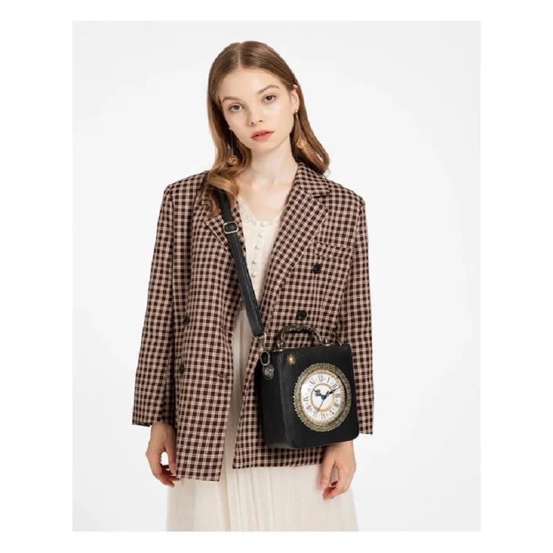 Cena 2019 nowe spersonalizowane zabawa moda zegar kształt skórzana torba panie torba na ramię luksusowe projektant znanych marek Party sprzęgła torebka