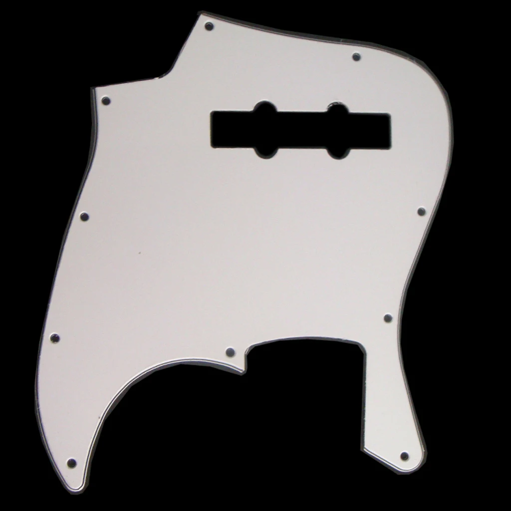  3Ply Jazz Bass Pick Guard Scratch Plate 10 Hole Replacements Parts White
