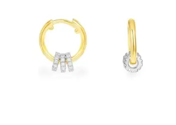 

925 Sterling silver Small Round Hoop Earrings With Sliding Rings Charm Geometric crystal circle Earrings wedding Party Jewelry