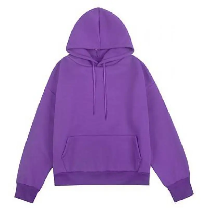  Yan Qing Huan New Fashion Solid Color Plus Velvet Padded Hooded Sweatshirt Top Long Sleeve Winter W