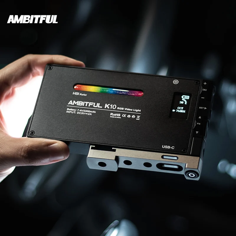 AMBITFUL K10 RGB 2500 K-8500 K с регулируемой яркостью полноцветный светодиодный светильник для видеостудии DSLR camera светильник PK BOLING BL-P1
