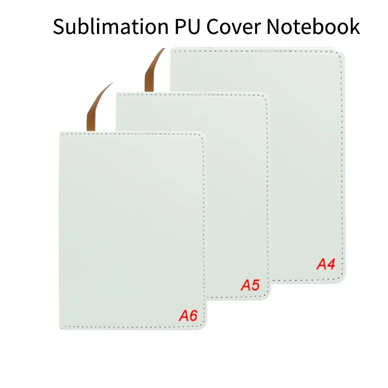 Sublimation Blank PU Leather Cover Notebooks Soft Surface Notebook  Customize Heat Transfer Printing Note Book For Office etc.