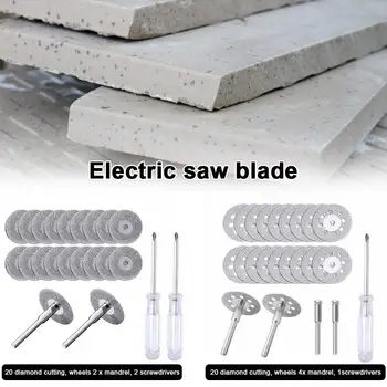 

22MM Diamond Cutting Wheel Set With Mandrel Screwdriver Good Quality Versatile Diamond Cutting Wheel Set For Rotary Tool