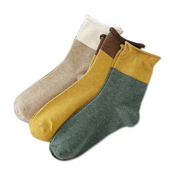 

1 Pair Unisex Mid Men Socks Harajuku Colorful Funny Socks Women Curling Cotton Color Matching Tube Socks
