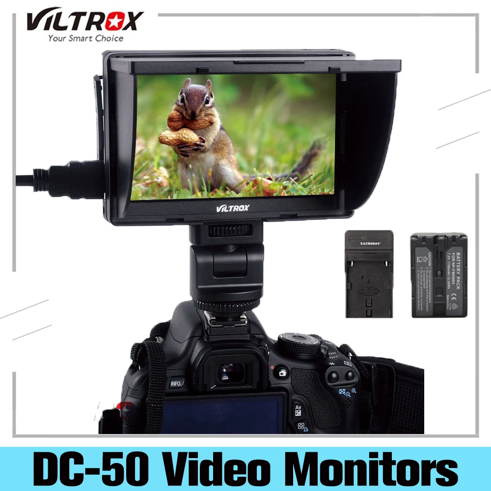 Viltrox Monitor de cámara de vídeo DC 50, pantalla LCD micro hdmi de