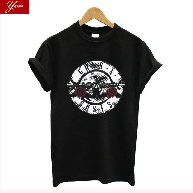 2021 rock wear Guns and Roses T-shirts women summer 100% cotton tops tee oversized streetwear harajuku t shirt women clothes cheap graphic tees