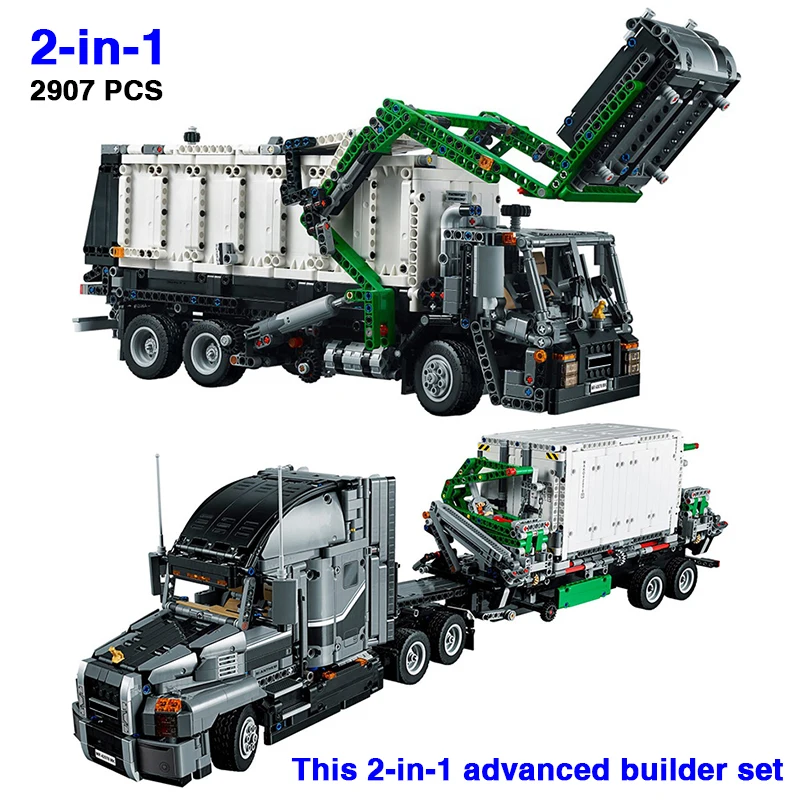 US $103.58 2In1 Technic Mark Anthem Lr Garbage Truck Compatible 42078 Toys Building Blocks Modular Bricks Kids Christmas Birthday Gift
